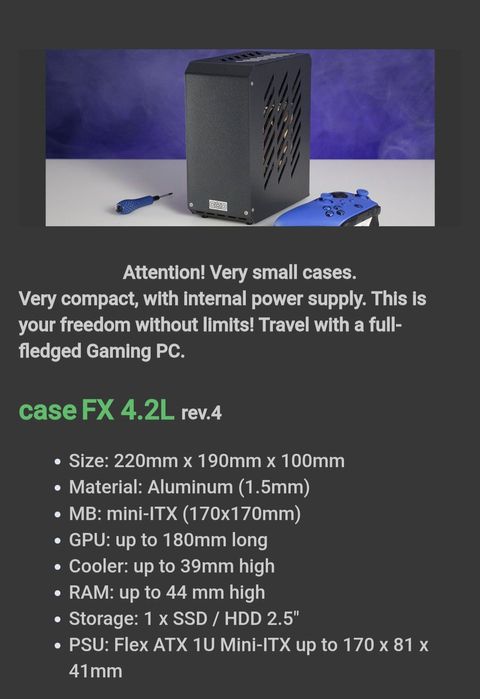 МИНИ Компьютер mini ITX CustomMOD’s FLEX 4.5L