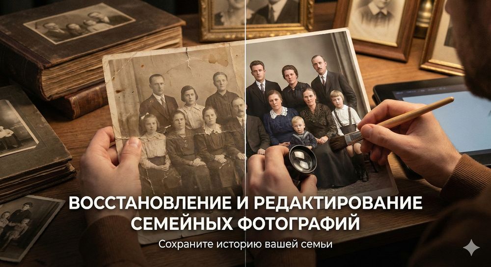 Восстановление и оцифровка старых чёрно-белых фотографий
