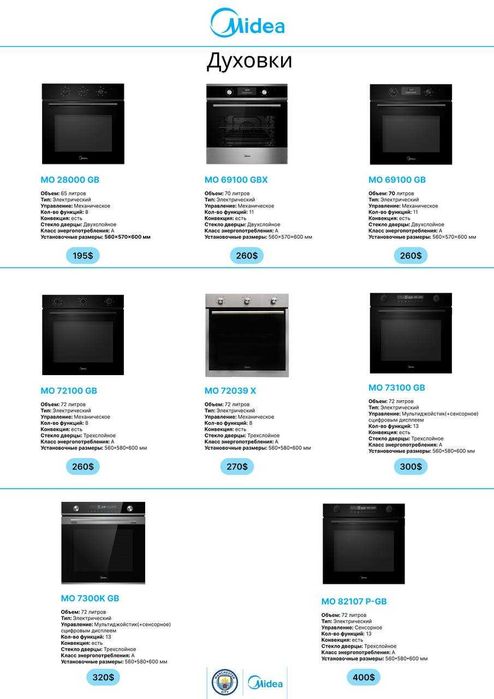 Встраиваемая техника Midea с гарантией 3 года, доставка бесплатно!