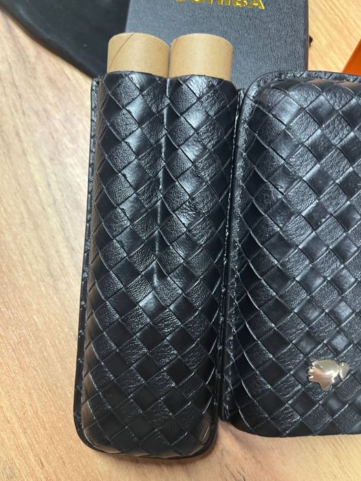 Кожен калъф, За 2 пури, Cohiba, Черен