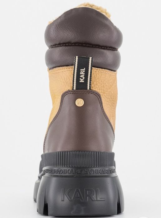 %ПРОМО%до 31.01!Karl Lagerfeld -№ 39–Дамски Кожени боти с еко вълна, Т