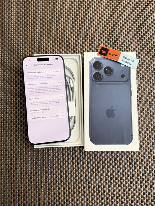 НОВ!ЛИЗИНГ*86лв/м iPhone 17 Pro Blue * 256 айфон 17 про син