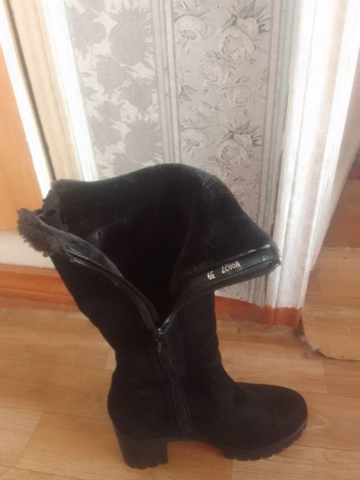 Сапоги зимние замшевые