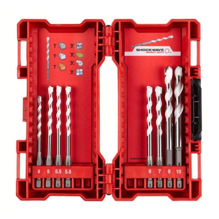 Комплект универсални свредла Milwaukee 4932471113, 4-10мм Multi-Material, 8 броя