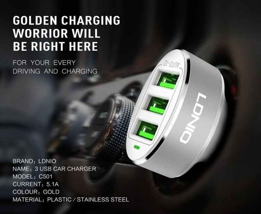 Автомобильные зарядные устройства в прикуриватель USB TYPE-C гарантия