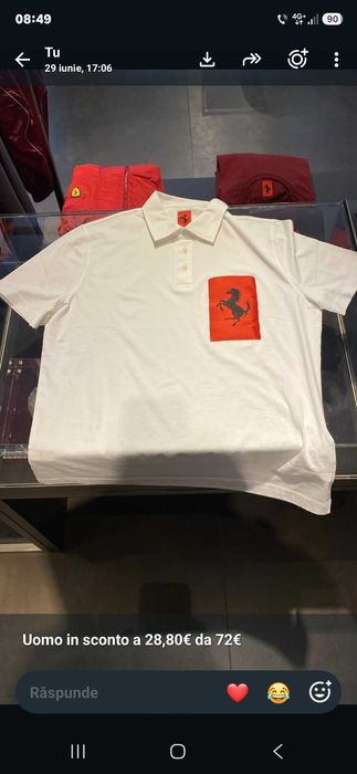 Vand imbracaminte Ferrari.Tricouri,Pantaloni treining,Sepci,Adidasi
