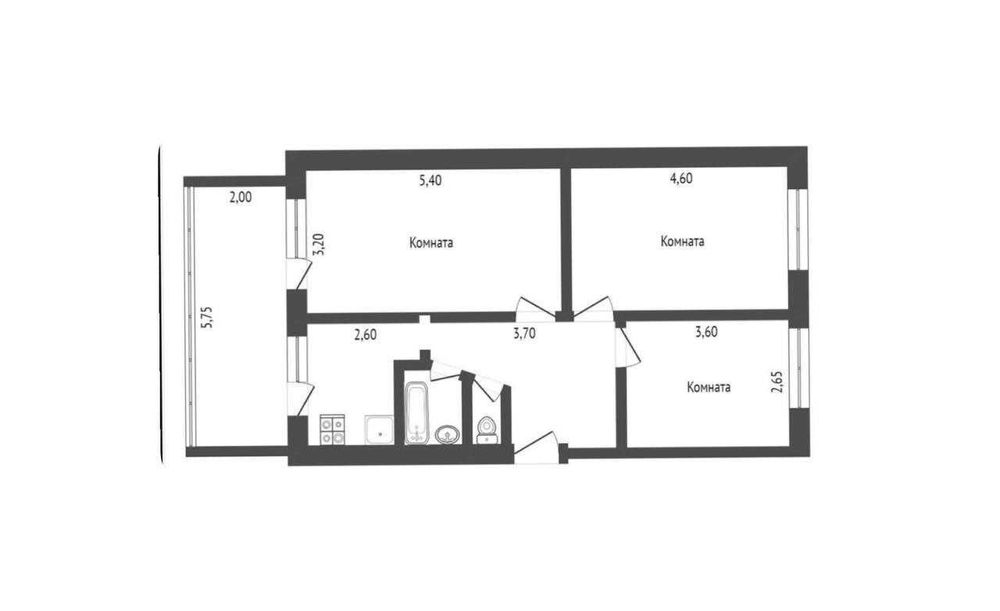 Своя 3-х комнатная Квартира. На Ц-5