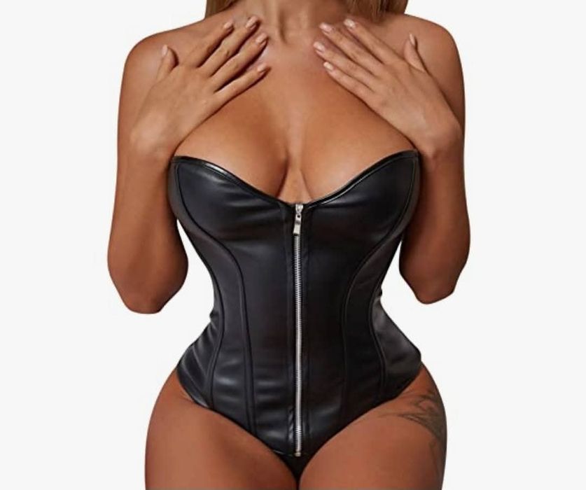 Луксозен,кожен комплект/корсет и слинг М