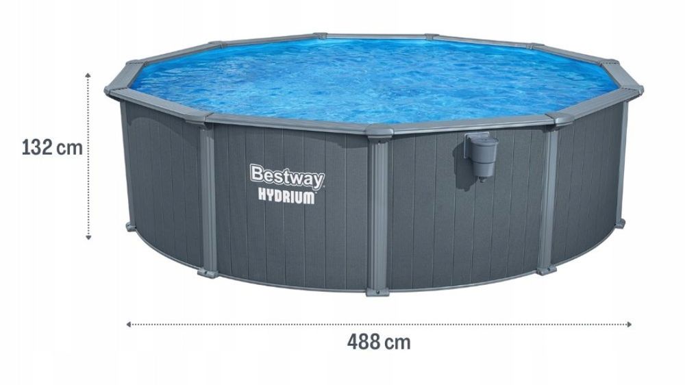 НОВ! Лукс басейн метал HYDRIUM BESTWAY 4.88м-1.30м 2г гаранция