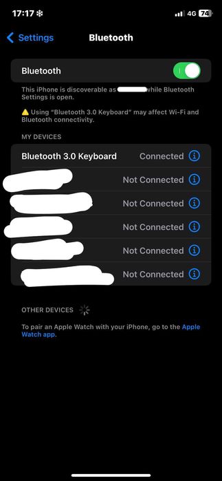Tastatura Wireless Bluetooth, Compatibil cu Android/iOS/Windows