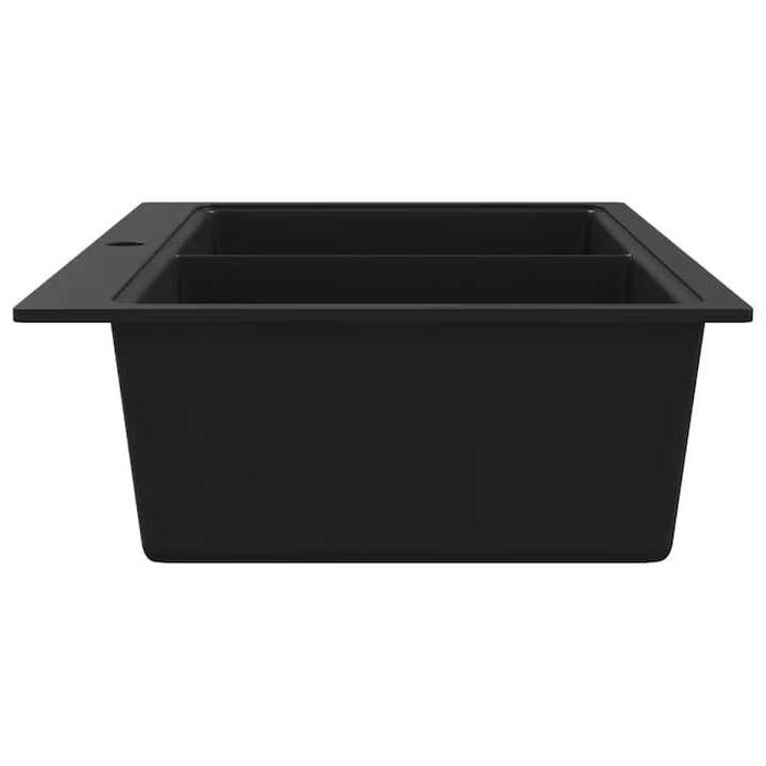 Chiuveta Bucatarie Granit Incastrata vidaXL Doua Cuve Neagra The Home IKEA KIKA Mobexpert Grohe Hansgrohe Ferro Black Sink Kitchen New Noua Oferta