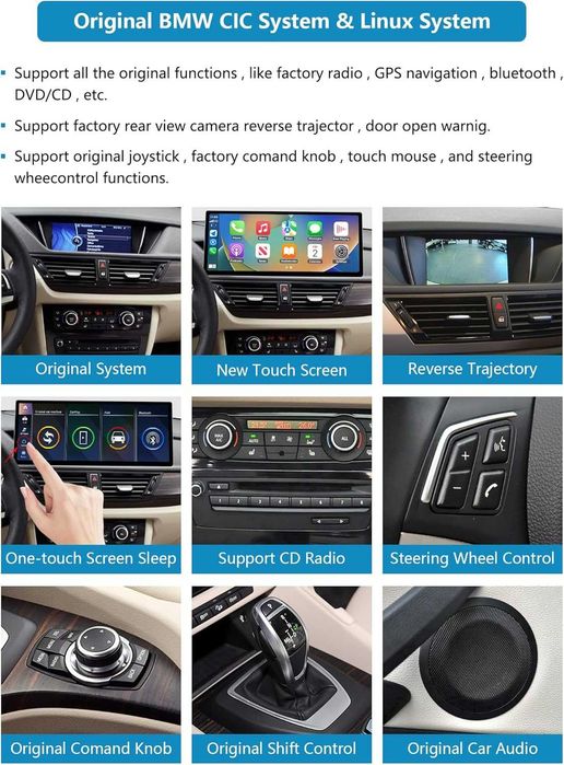 Голяма навигация 12.3 инча за BMW X1 E84 Wireless CarPlay Android Auto