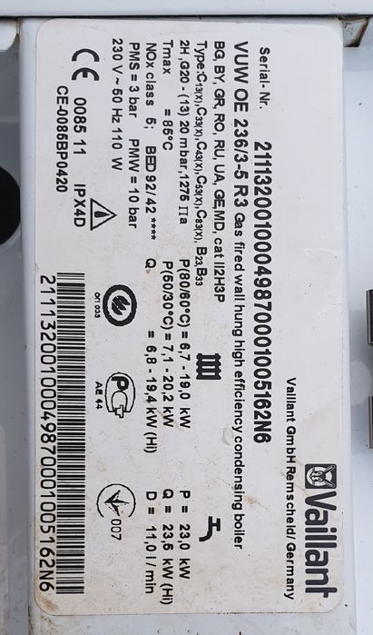 Placa Electronica Centrala termica Vaillant WUV OE 236/3-5 R3 Noua