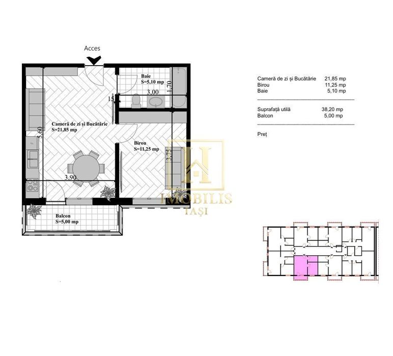 Apartament NOU 2 camere open space 43 mp Bucium 66500 euro