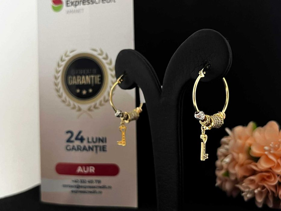 Cercei Aur 14k 4.78g (AG16 Moldova b32524)-Garantie 2 ani!