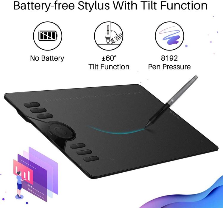 Графичен таблет HUION HS610 10x6.25 8192 нива