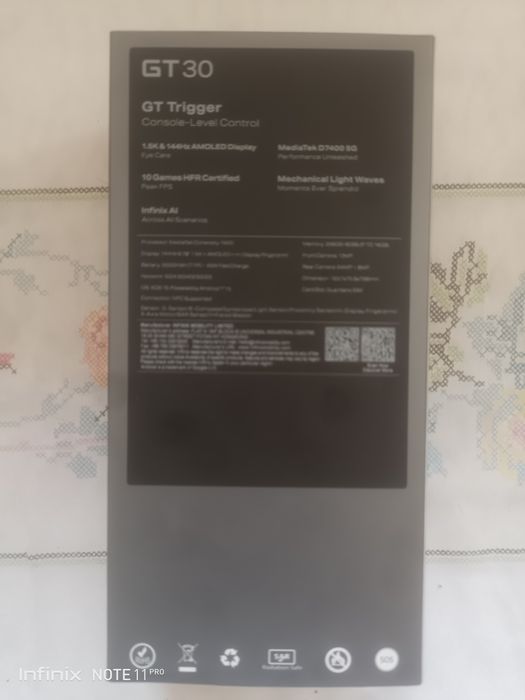 Infinix gt 30 8+8/256gb