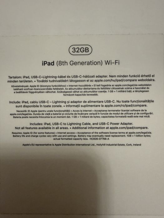 Ipad 8 32gb, wifi