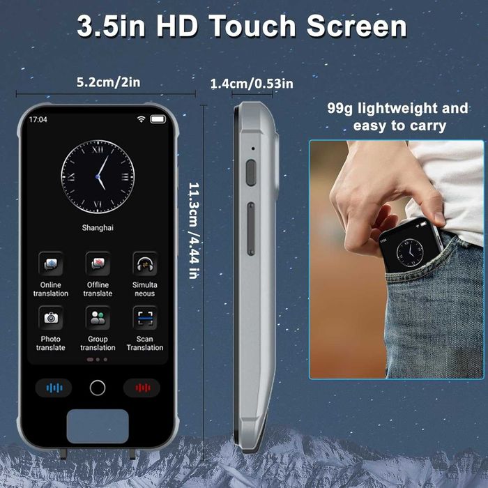 Многоезичен незабавен гласов преводач, скенер преводач с 90 езика, едновременен гласов преводач