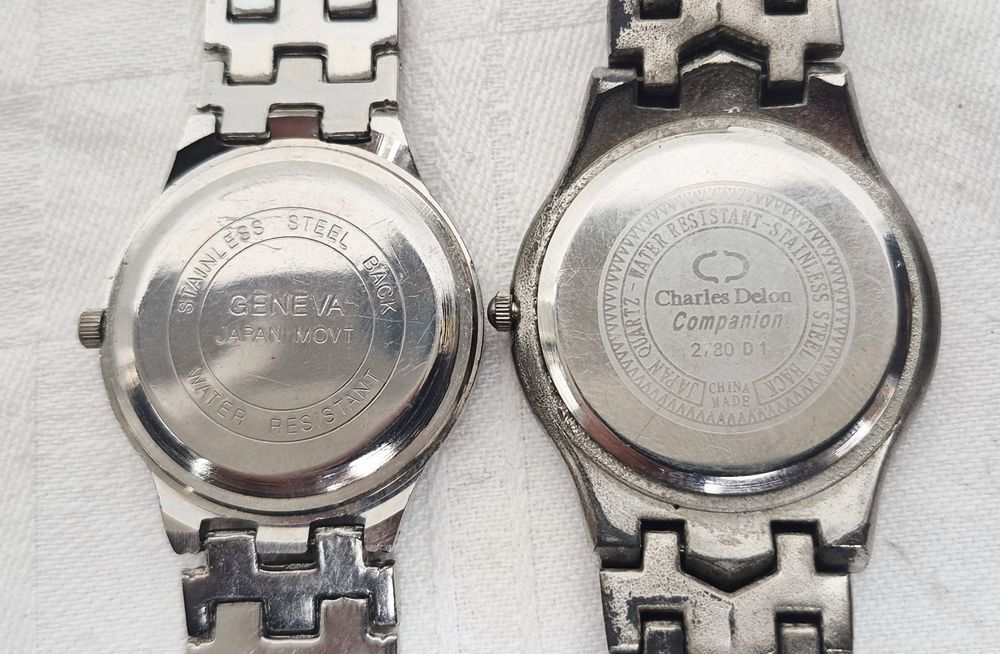 Lot 4 ceasuri de damă, Kontas, Charles Delon, Geneva cu quartz, din oțel inoxidabil si curea din piele.