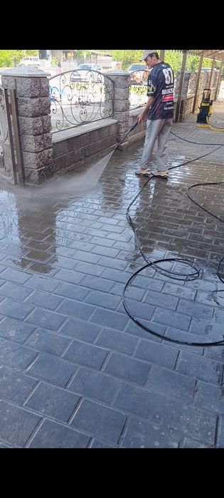 Моика чистка тратуарнои плитки, брусчатки ,