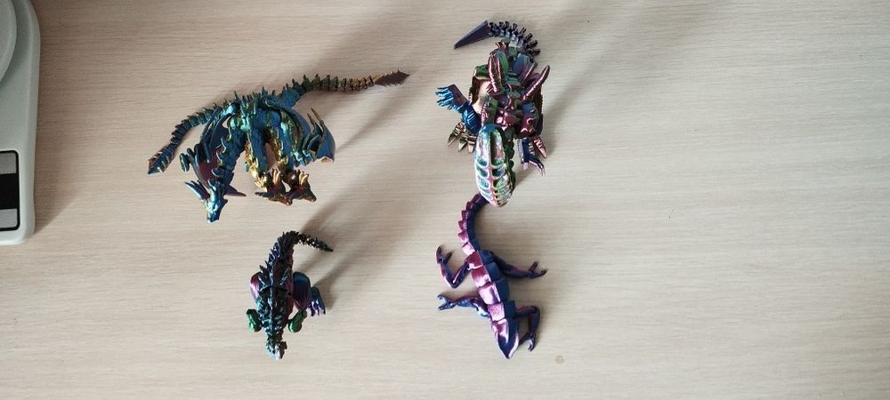 3д печатные фигурки Годзилла/ящерица/чужой/гидора