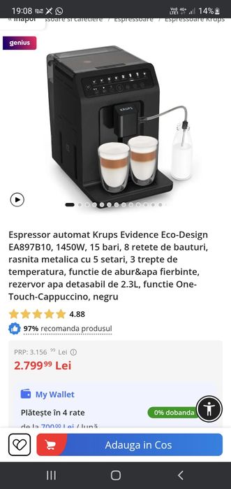 Vand aparat de cafea  automat Krups