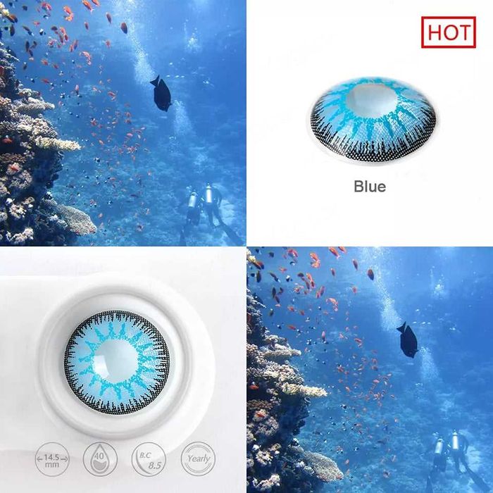 100% покривни цветни контактни лещи