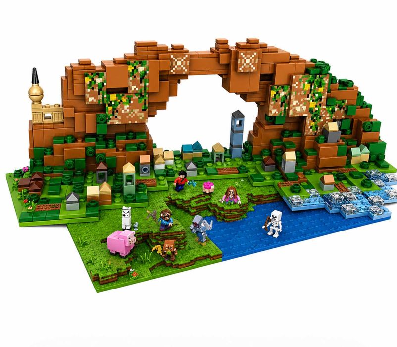 Конструктор за изграждане Minecraft World 836 части с LED светлини