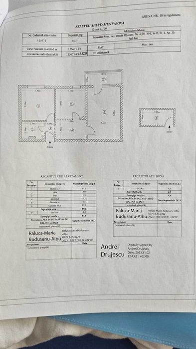VÂND APARTAMENT 2 Camere – Podul de fier/ Tg Cucu | Proprietar | 54 mp + boxă întabulată