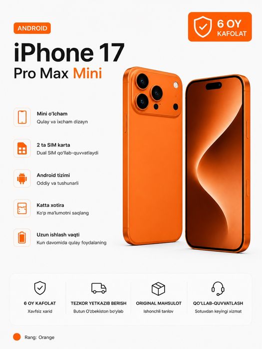 IPhone 17 pro max mini. Halol nasiya savdo