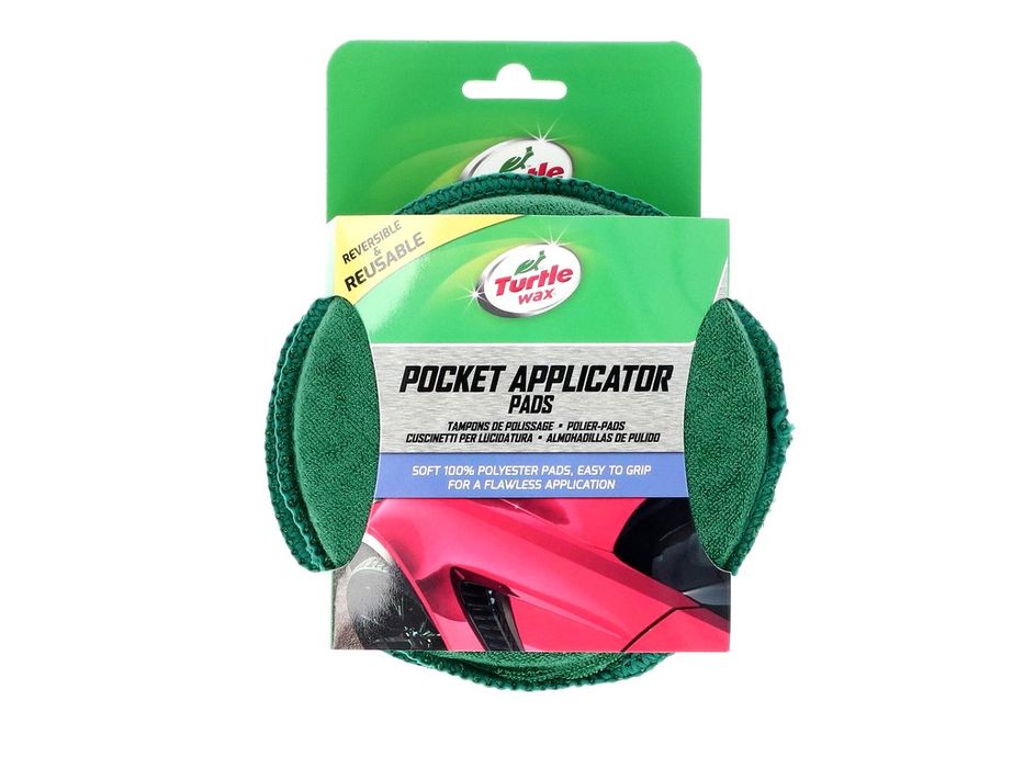Set 2 paduri aplicatoare Turtle Wax X711TD din bumbac moale, pentru curatarea si repararea plasticului si pielii, polisare si ceruire caroserie