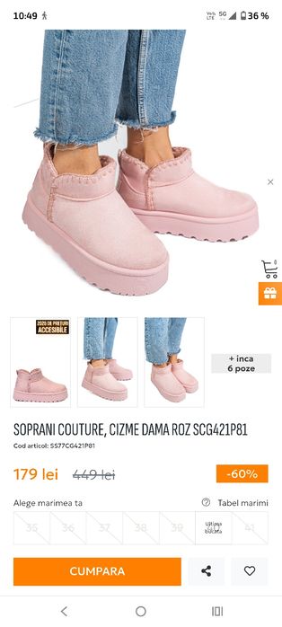 Vand UGG dama de culoare roz