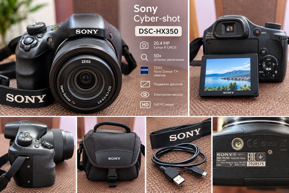 Sony Cyber-shot DSC-HX350 20.4 MP, 50x Zoom – като нов