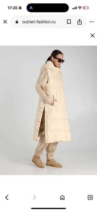 Длинный желет пуховик