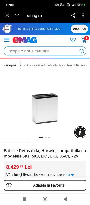 Baterie Scuter electric Detasabila, Horwin, compatibila cu modelele SK