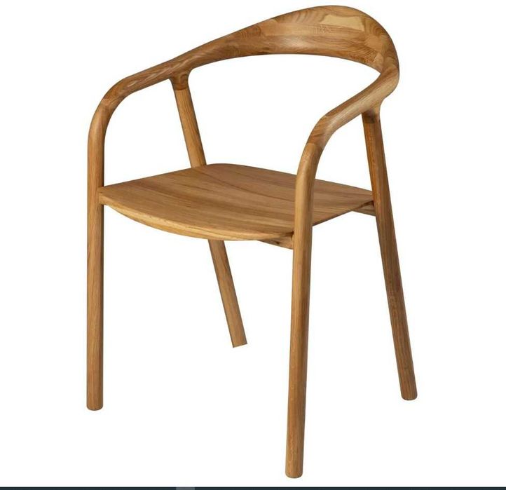 Круглый стол D110 из дуба + 4 стула (массив!) в скандинавском стиле