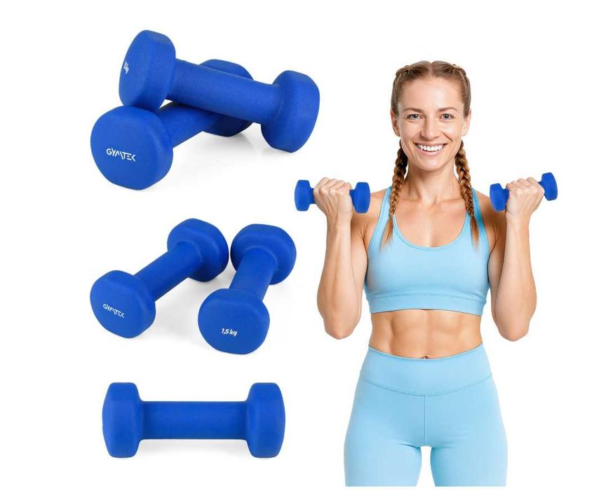 Комплект неопренови гири 0.5кг 1.0кг 1.5кг 2.0кг