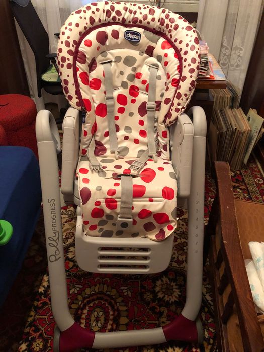 Scaun de masa Chicco Polly Progres 5 in 1, Anthracite, 0 luni+