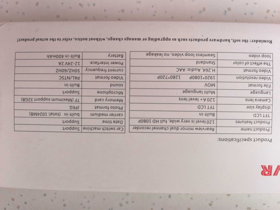 Чисто нов видеорегистратор огледало с ДВЕ камери (предна + задна за паркиране) Full HD