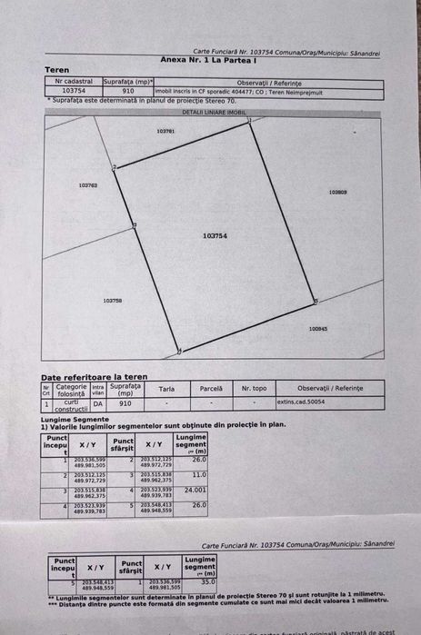 Vând 2 terenuri intravilane în Sânandrei – 897 mp și 910 mp – 45 €/mp negociabil - Vedere 5