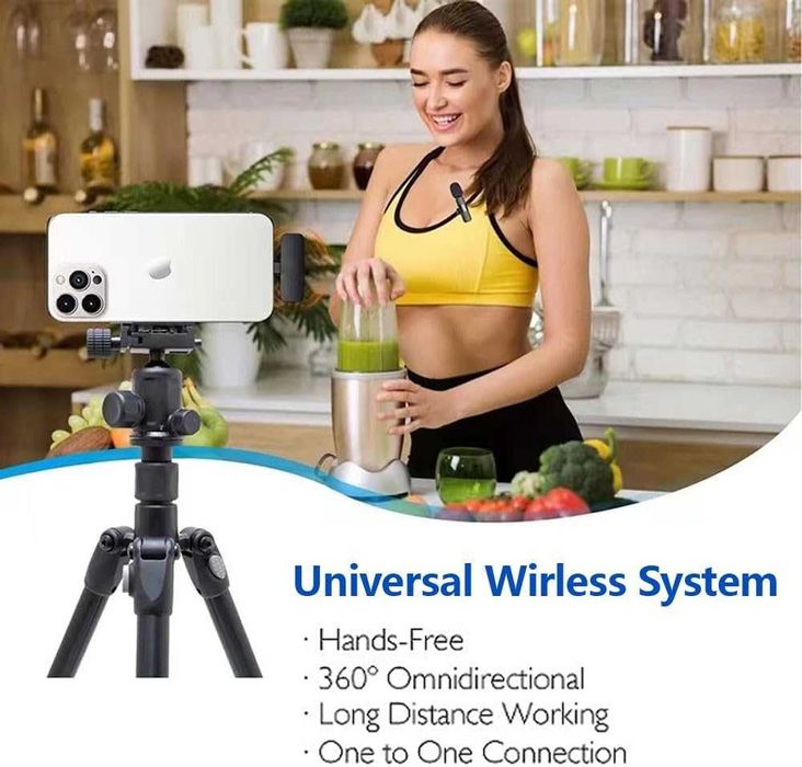 Безжичен Lavalier микрофон с Lightning конектор за iPhone,iPad- 2 броя