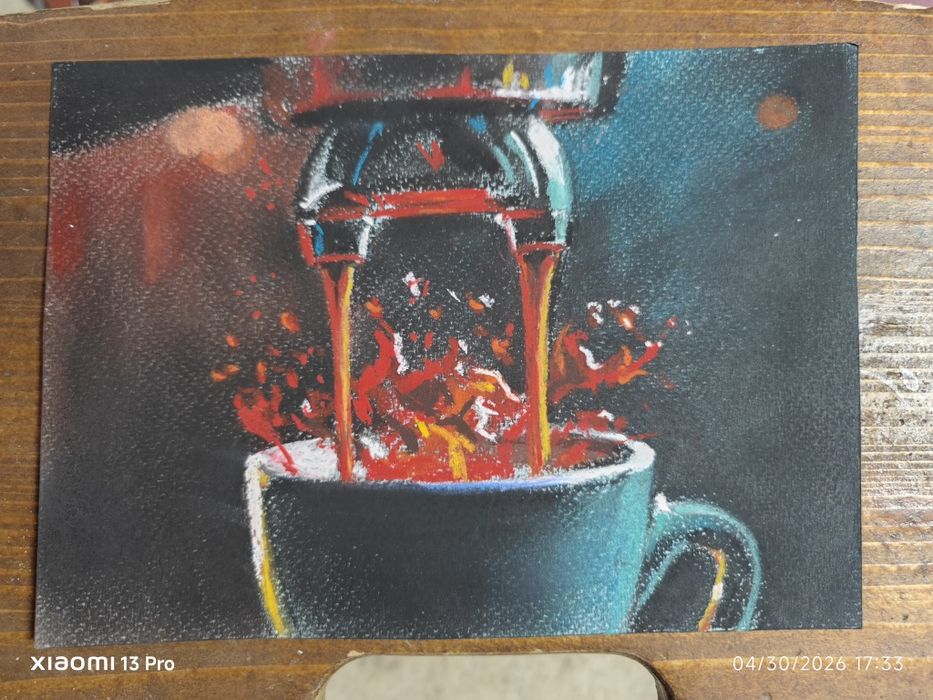 Tablouri cu espresso scurt.