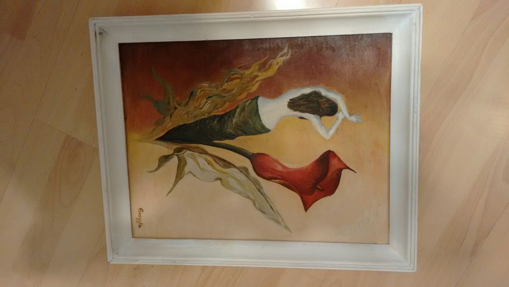 Tablou lucrare "Femeia floare" in ulei pe panza