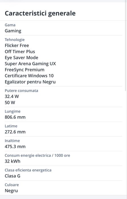 Monitor Curbat Samsung Odyssey G5 34 inch Curbat 165Hz WQHD impecabil fullbox