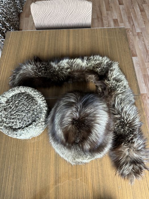 Шапка и воротник песец