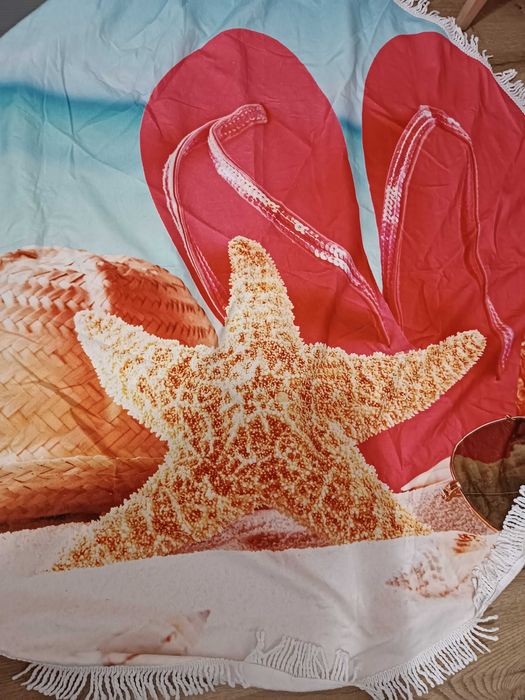 Кръгла плажна хавлия,кърпа нова микрофибъра