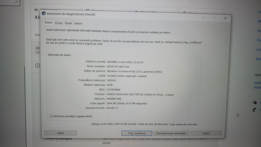 Laptop Lenovo IdeaPad 3 | SSD 256GB | Intel Pentium Gold | Upgradabil