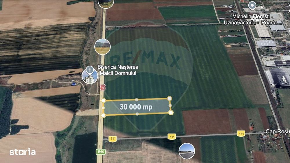 Teren 30.000 mp | Deschidere 89,4 m la DN1 | Florești, Prahova