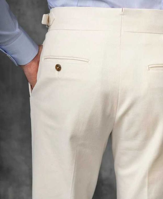 Pantaloni slim S M premium NOA K Italy NOI in si bumbac bej